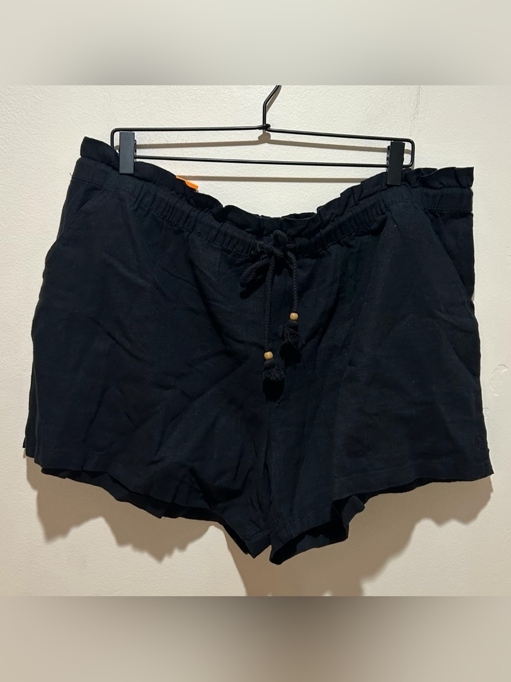 CLEARANCE NWT Hang Ten Black Linen Pull On Casual Dress Shorts - Women’s XXL